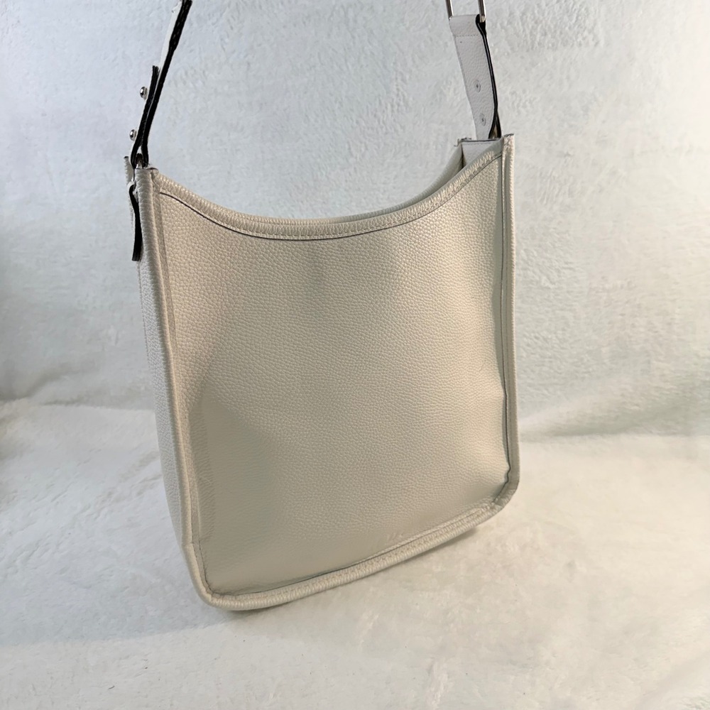 Rae Dunn Crossbody Bag Women Medium White Chevron Guitar Strap Messenger - Picture 6 of 11